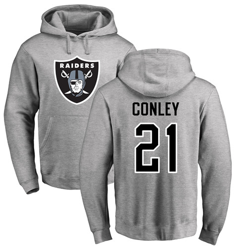 Men Oakland Raiders Ash Gareon Conley Name and Number Logo NFL Football #21 Pullover Hoodie Sweatshirts
